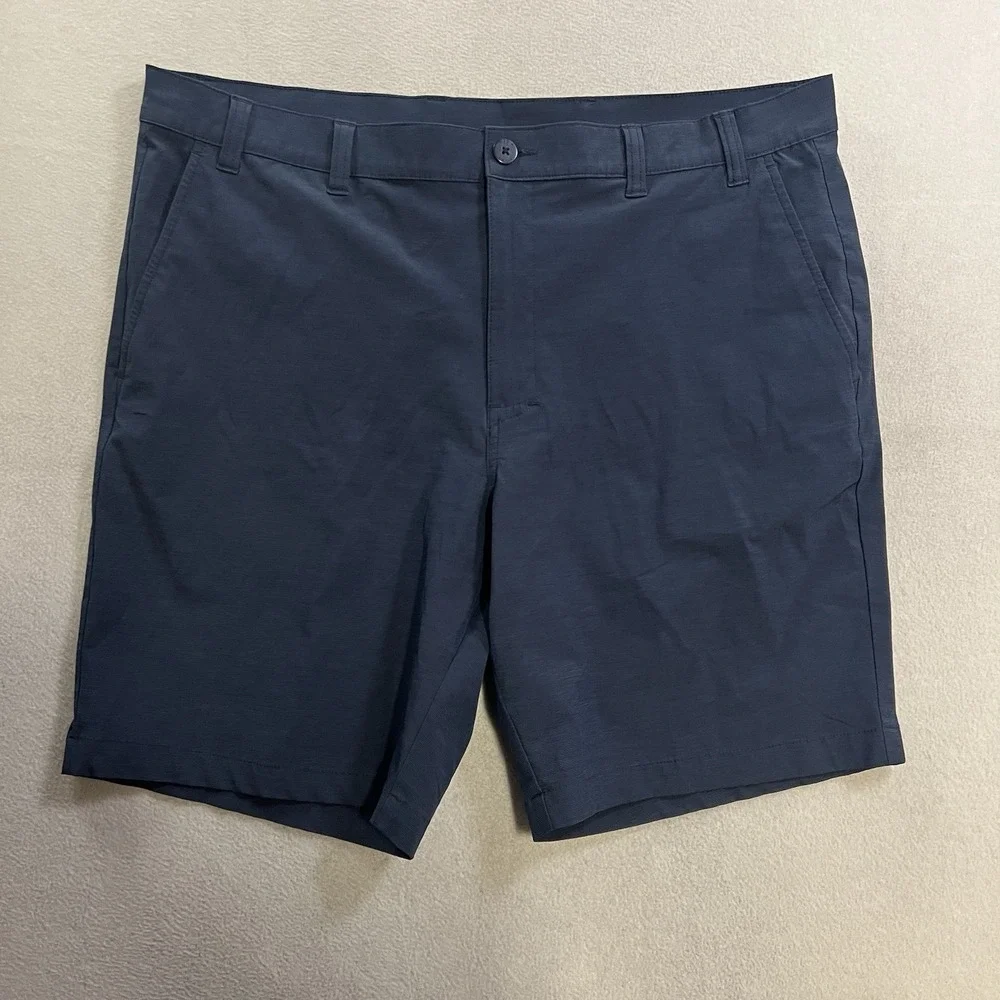 PGA Tour Golf Shorts Men's Size 40 Blue Flat Front Performance Stretch Pockets